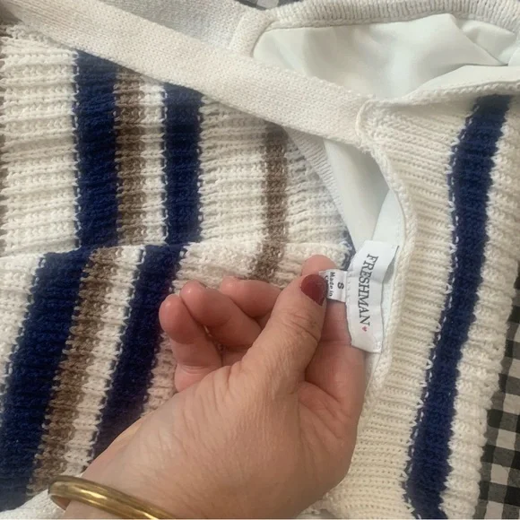 Freshman Blue and White Striped Maxi Dress - Picture 3 of 3